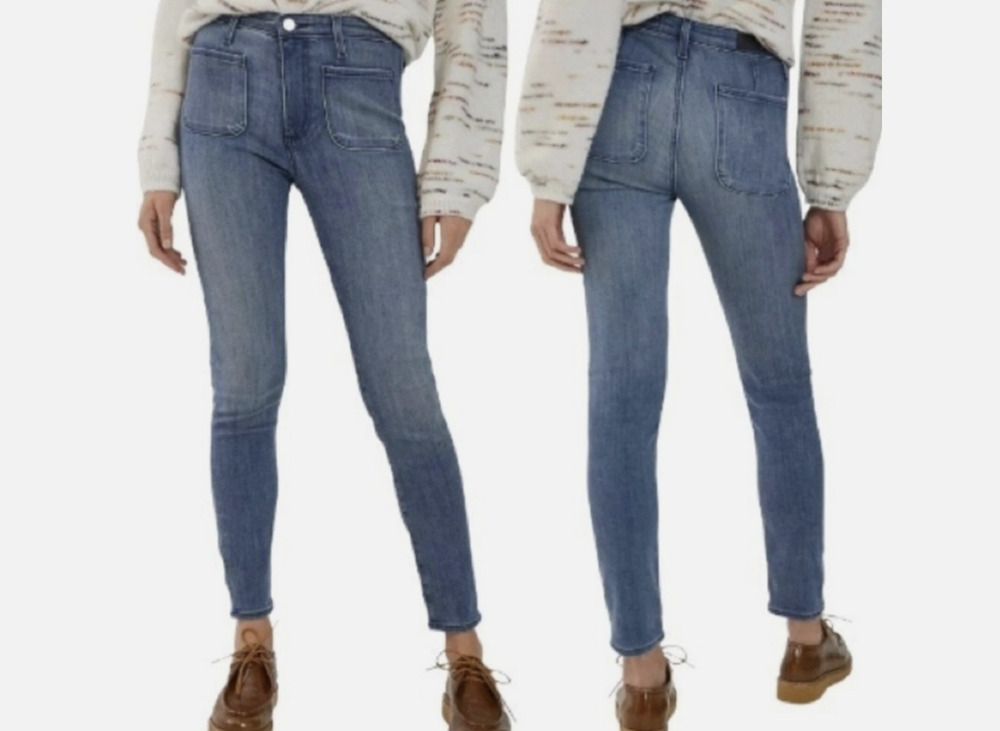 AG x ANTHROPOLOGIE Jeans Retro Stevie Slim Straight Blue Denim Size 28